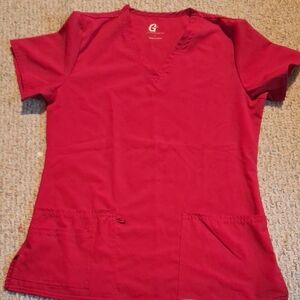 Women's Red V-Neck Top